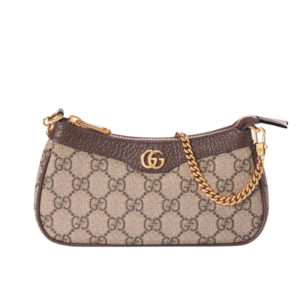 Gucci Ophidia Mini Bag GG Supreme Beige And Ebony 20Cm 764960 K9GSG 8367