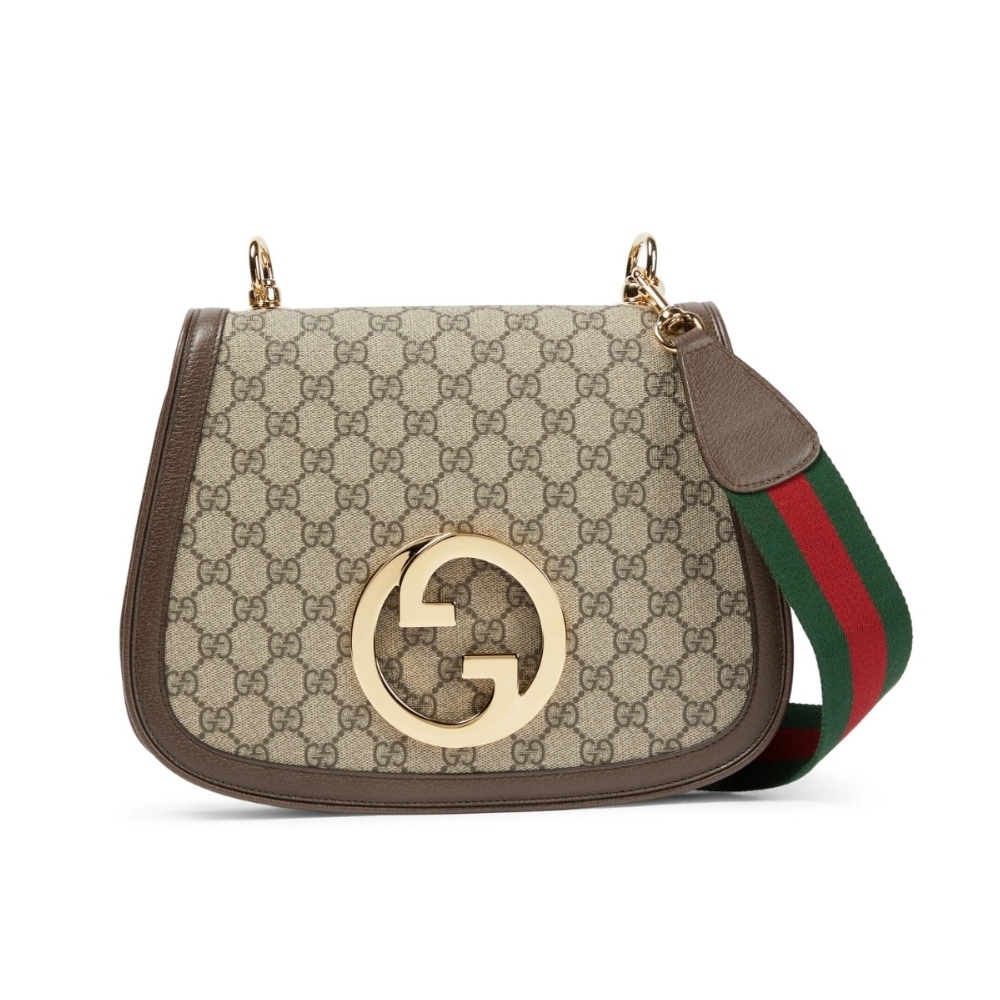 Gucci Blondie Medium Shoulder Bag Beige And Ebony GG Supreme Canvas 29Cm 699210 96IWG 8745