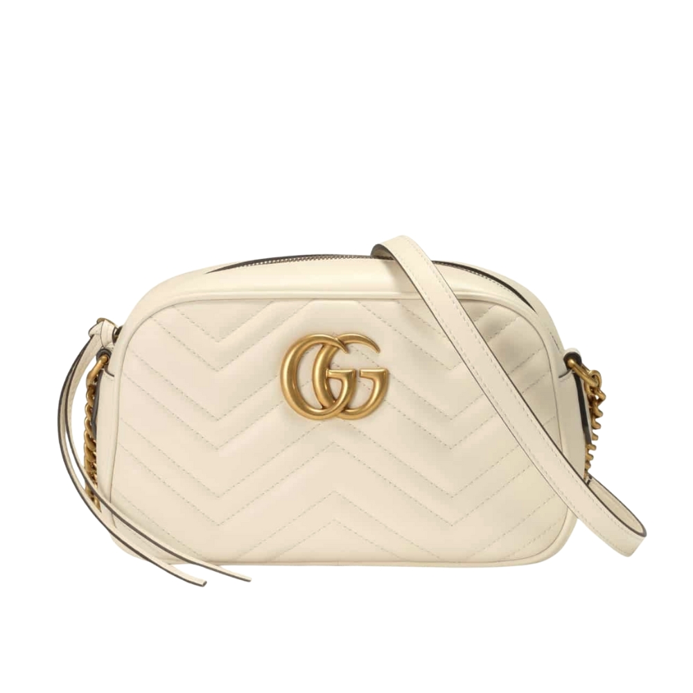 Gucci GG Marmont Small Camera Bag White 24Cm 447632 DTD1T 9022