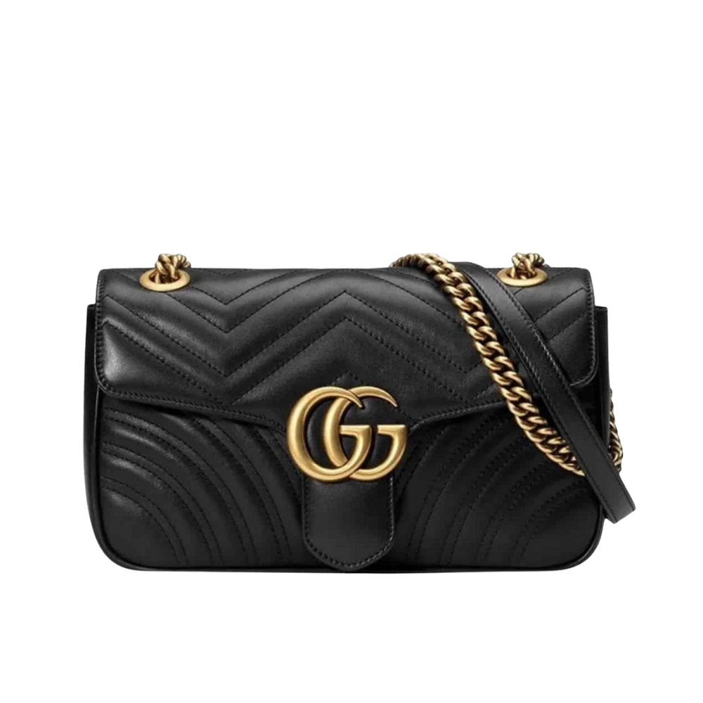 Gucci Marmont Medium Matelassé Shoulder Bag Black 26Cm 443496 DTDIT 1000