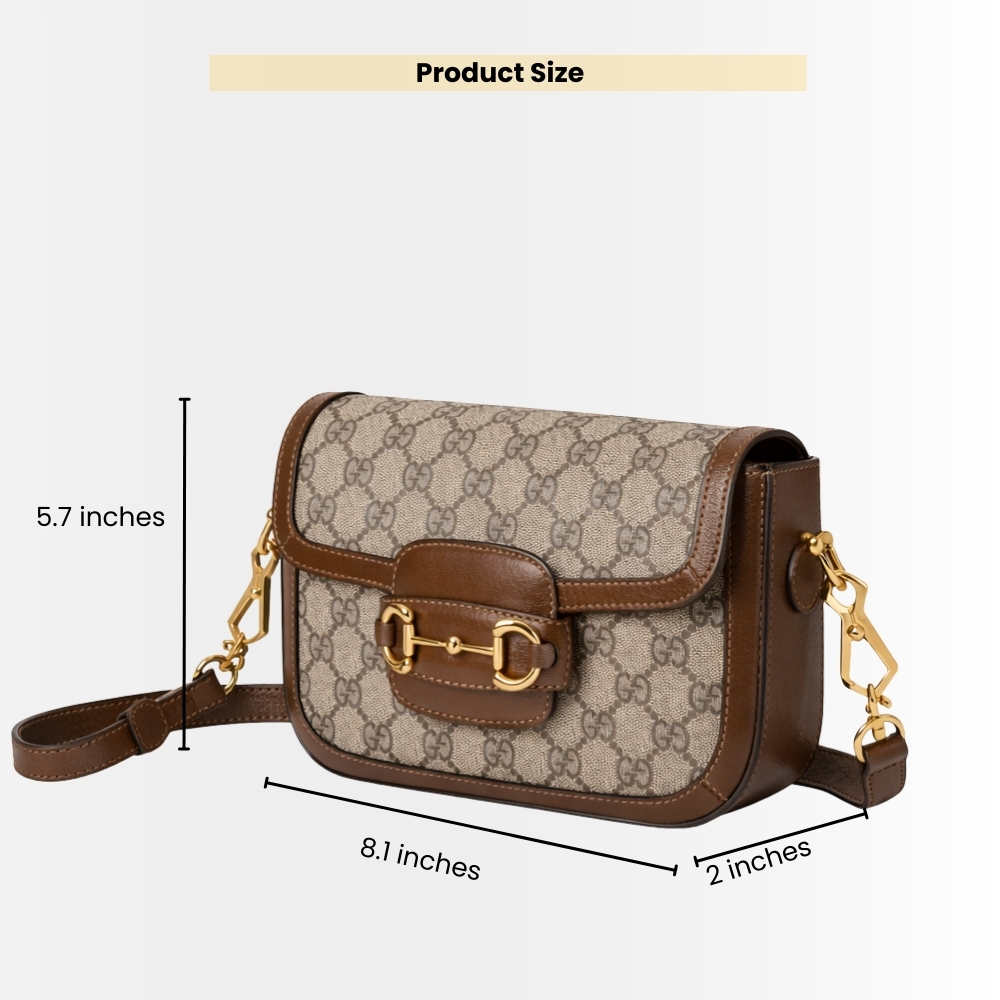 Gucci Horsebit 1955 Small Shoulder Bag GG Supreme Canvas Beige Brown 20Cm 658574 HUHHG 8565 - Image 3