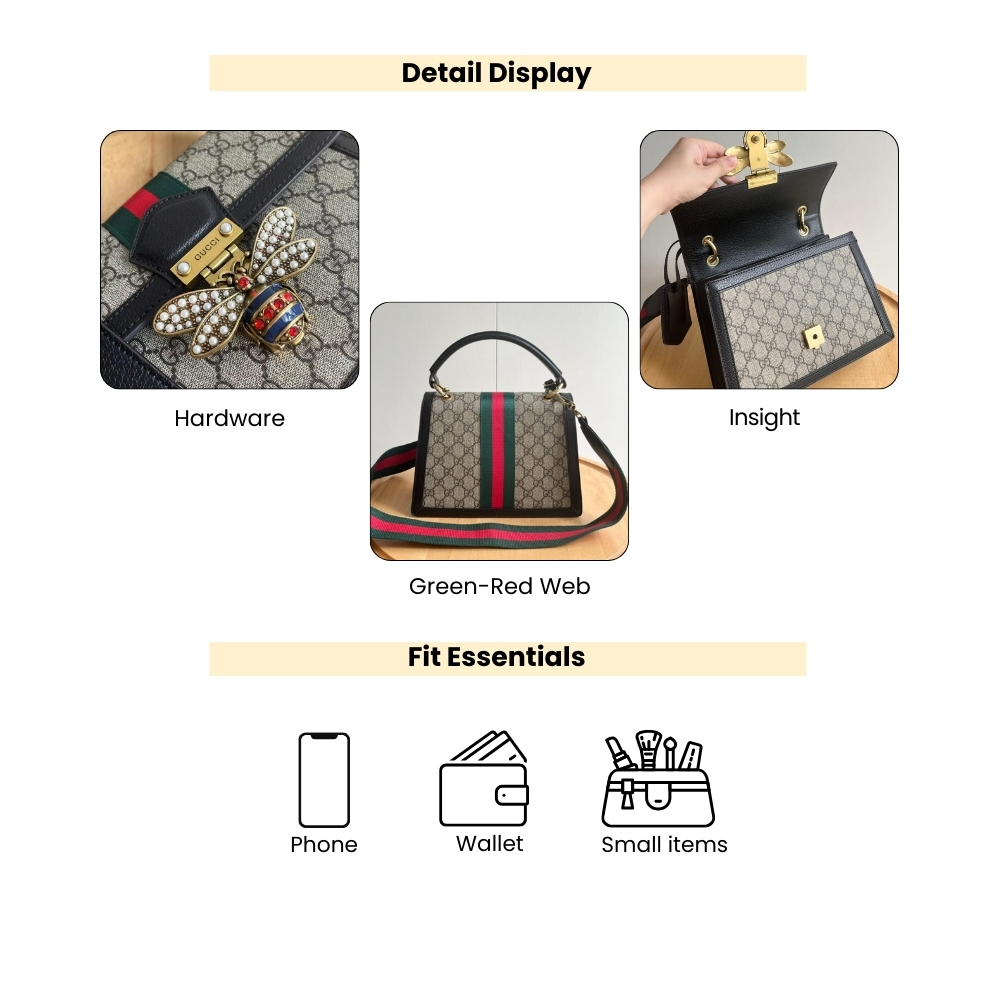 Gucci Queen Margaret GG Small Top Handle Bag Black 25Cm - Image 4