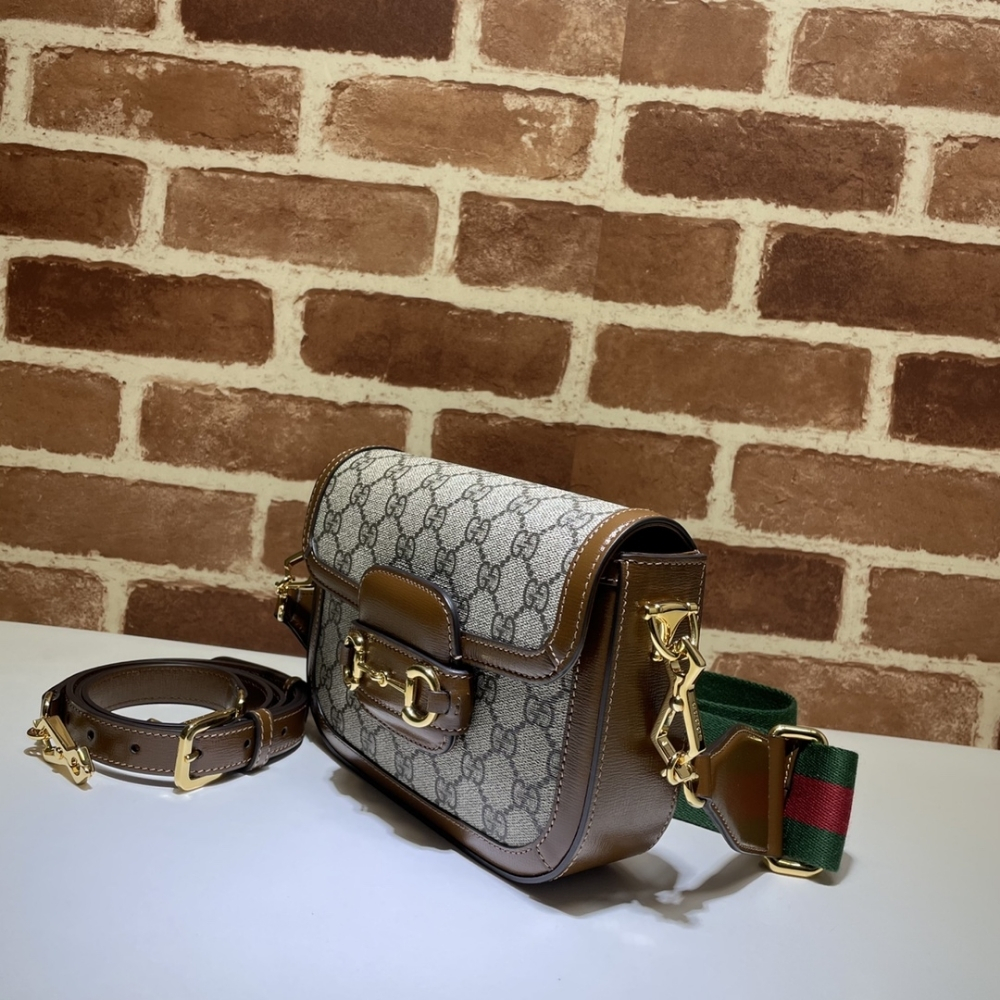 Gucci Horsebit 1955 Small Shoulder Bag GG Supreme Canvas Beige Brown 20Cm 658574 HUHHG 8565 - Image 7
