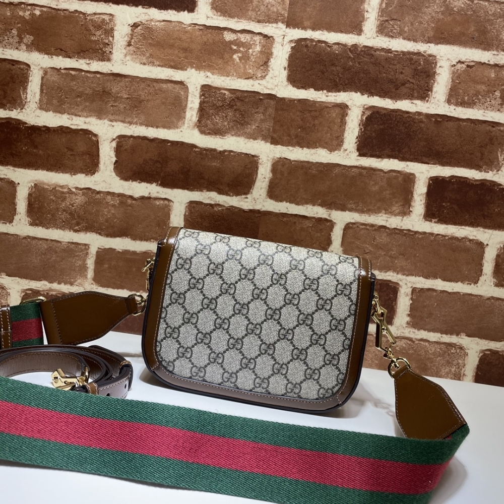 Gucci Horsebit 1955 Small Shoulder Bag GG Supreme Canvas Beige Brown 20Cm 658574 HUHHG 8565 - Image 6