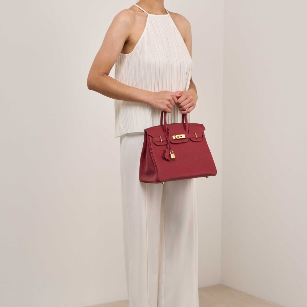 Hermes Birkin 35 Togo Leather Gold Hardware Dark Red 35Cm - Image 2
