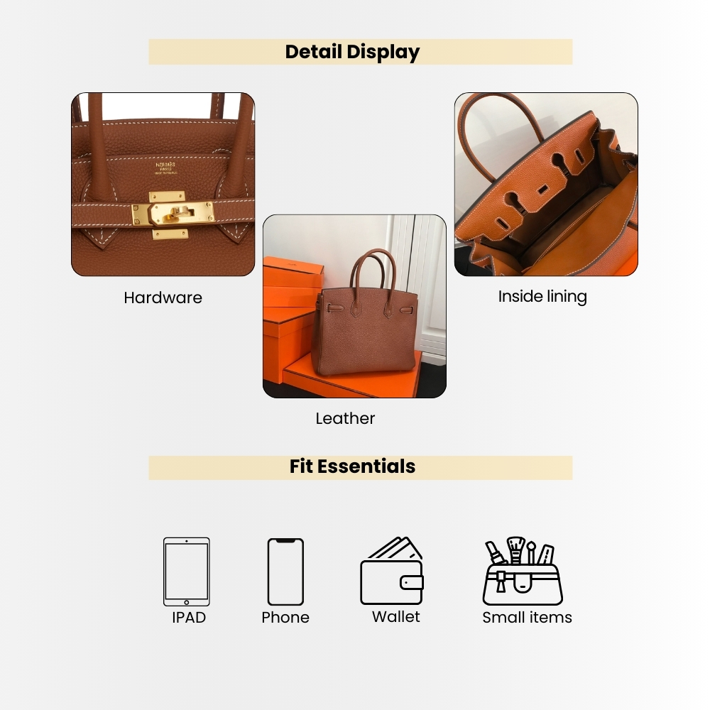 Hermes Birkin 35 Togo Leather Gold Hardware Brown 35Cm - Image 4