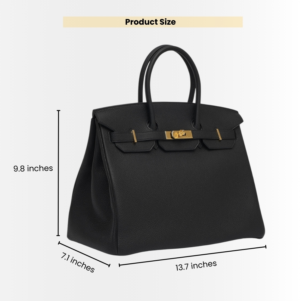 Hermes Birkin 35 Togo Leather Gold Hardware Black 35Cm - Image 3