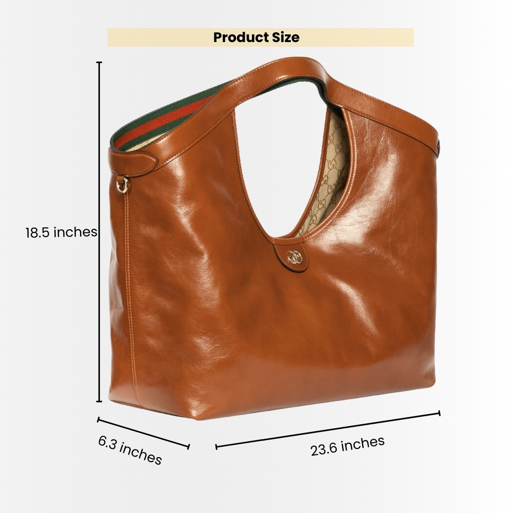 Gucci Giglio Large Tote Bag Dark Brown Leather 60cm 853971 AAF2H 7645 - Image 3