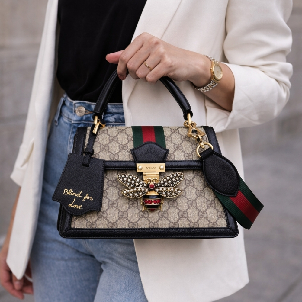 Gucci Queen Margaret GG Small Top Handle Bag Black 25Cm - Image 2