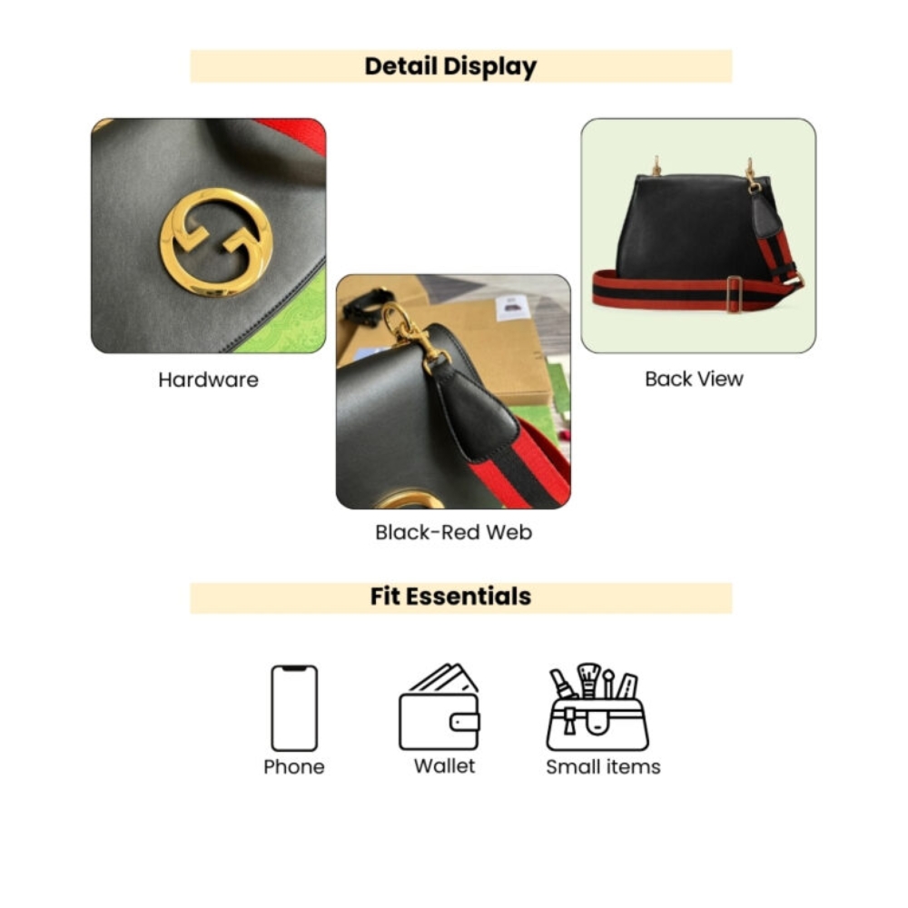 Gucci Blondie Medium Bag Black 29cm 721172 96IWG 8745 - Image 4