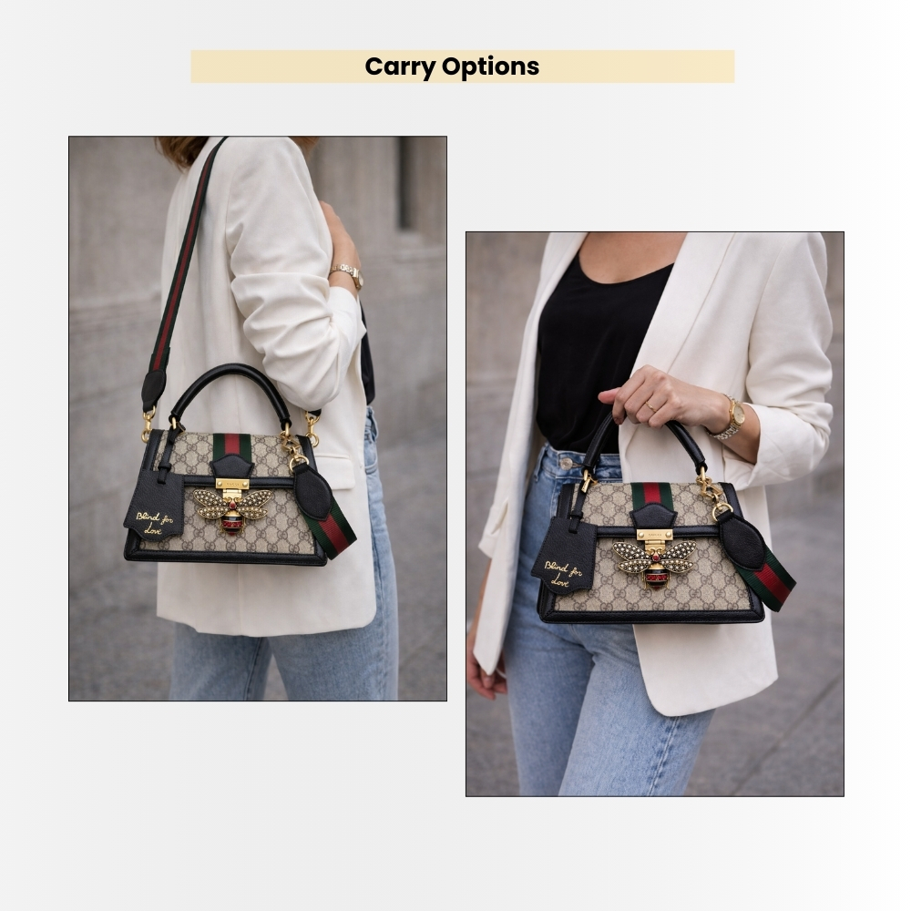 Gucci Queen Margaret GG Small Top Handle Bag Black 25Cm - Image 9