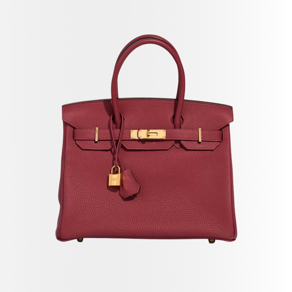 Hermes Birkin 35 Togo Leather Gold Hardware Dark Red 35Cm