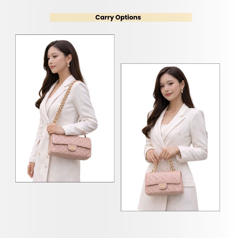 Chanel Classic Medium Flap Bag With Gold Hardware Pink 25Cm - Image 13