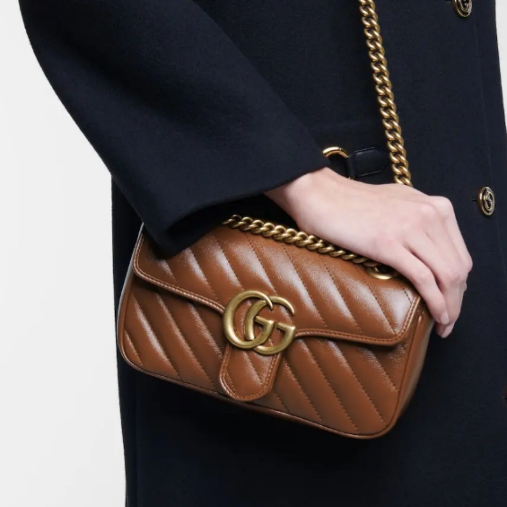 Gucci Marmont Mini Matelasse Shoulder Bag Brown 22Cm 446744 0OLFT 2535 - Image 2