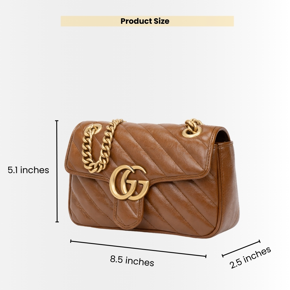 Gucci Marmont Mini Matelasse Shoulder Bag Brown 22Cm 446744 0OLFT 2535 - Image 3