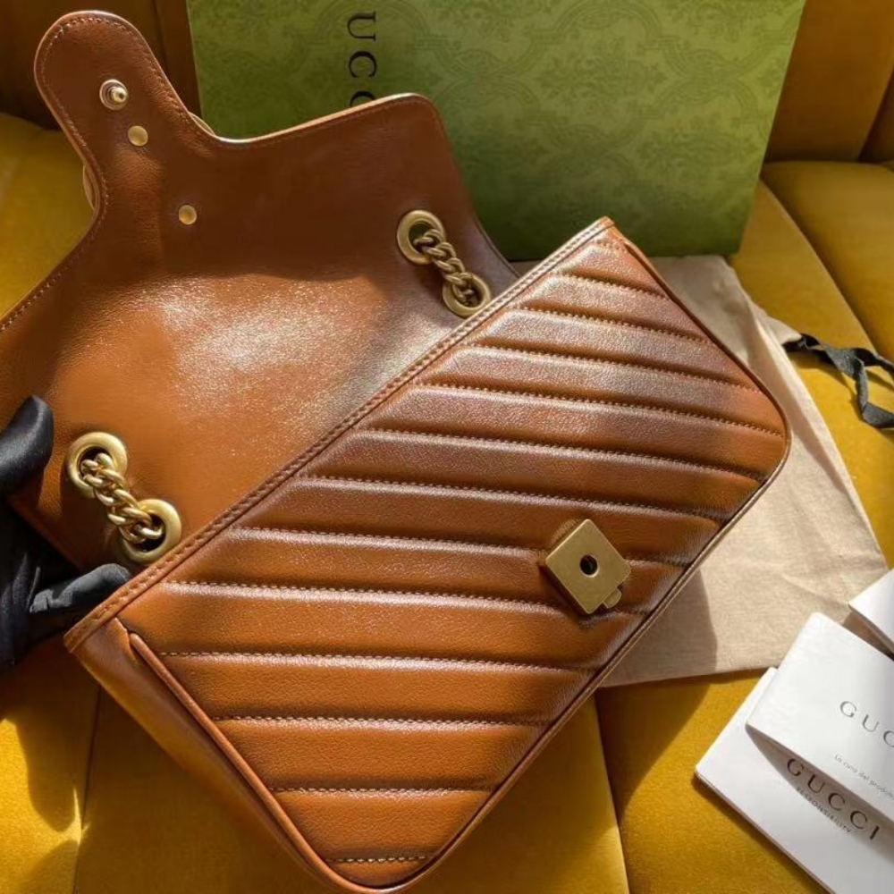 Gucci Marmont Mini Matelasse Shoulder Bag Brown 22Cm 446744 0OLFT 2535 - Image 7