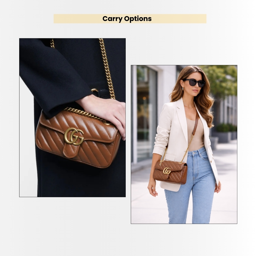 Gucci Marmont Mini Matelasse Shoulder Bag Brown 22Cm 446744 0OLFT 2535 - Image 10