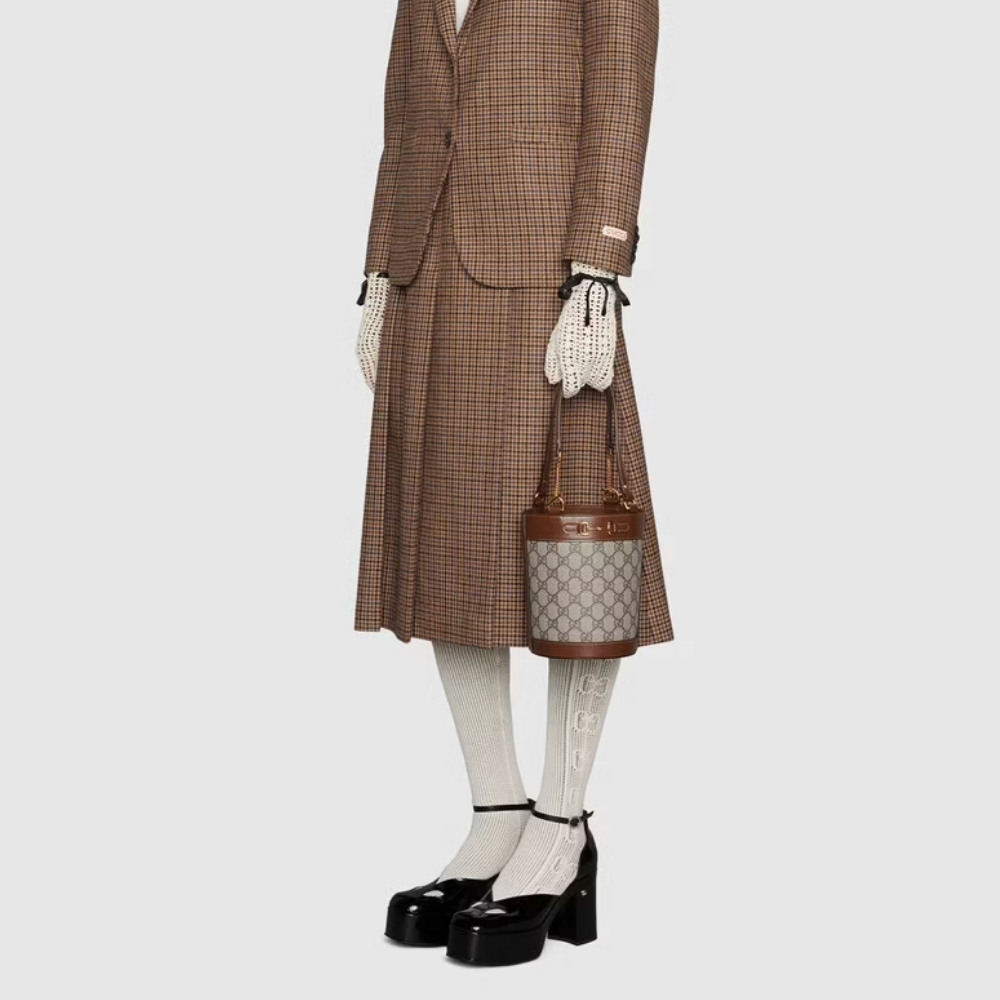 Gucci Horsebit 1955 Mini Bucket Bag Brown 18Cm - Image 2