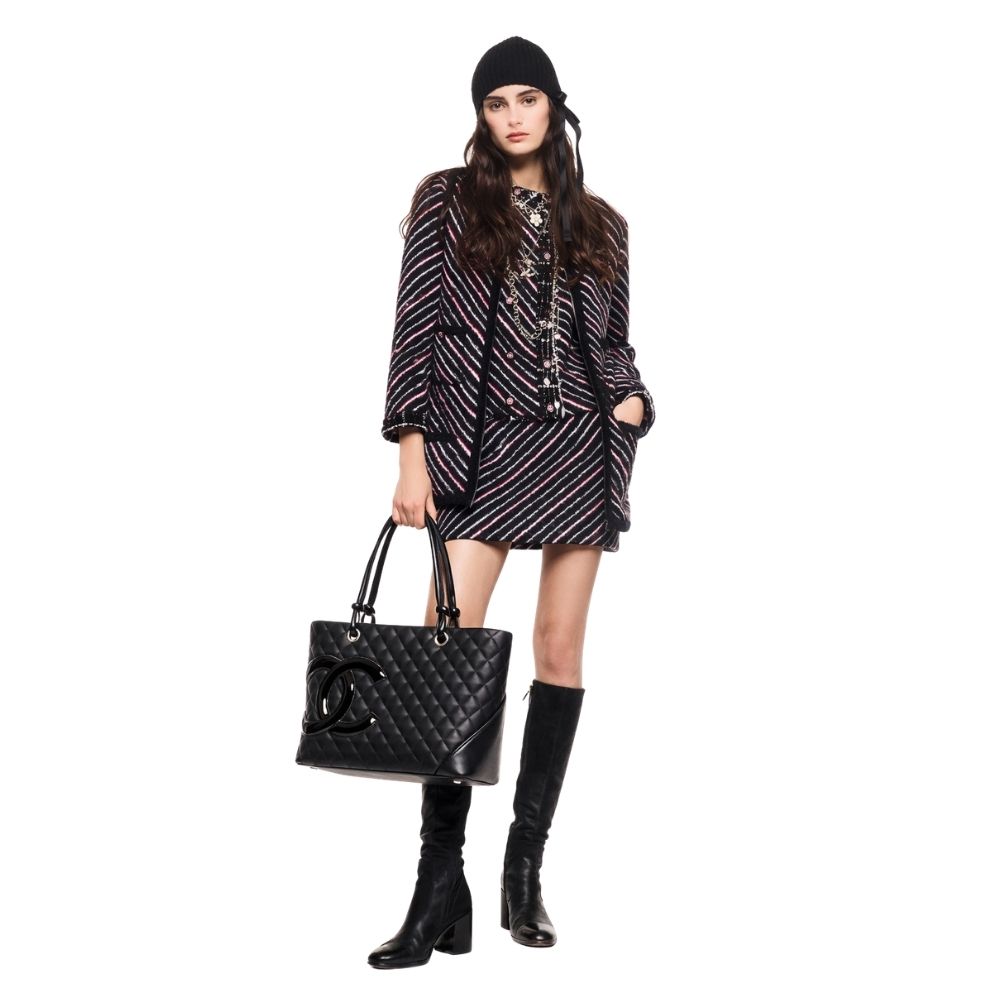 Chanel Cambon Line Large Tote Bag In Black 41Cm A25169 - Image 2