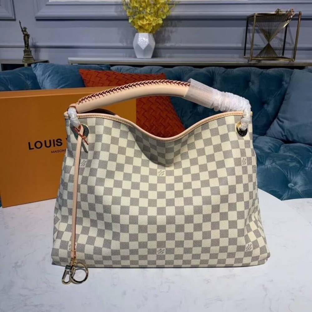 Louis Vuitton Artsy MM Damier Azur Cream 41Cm N40253 - Image 5