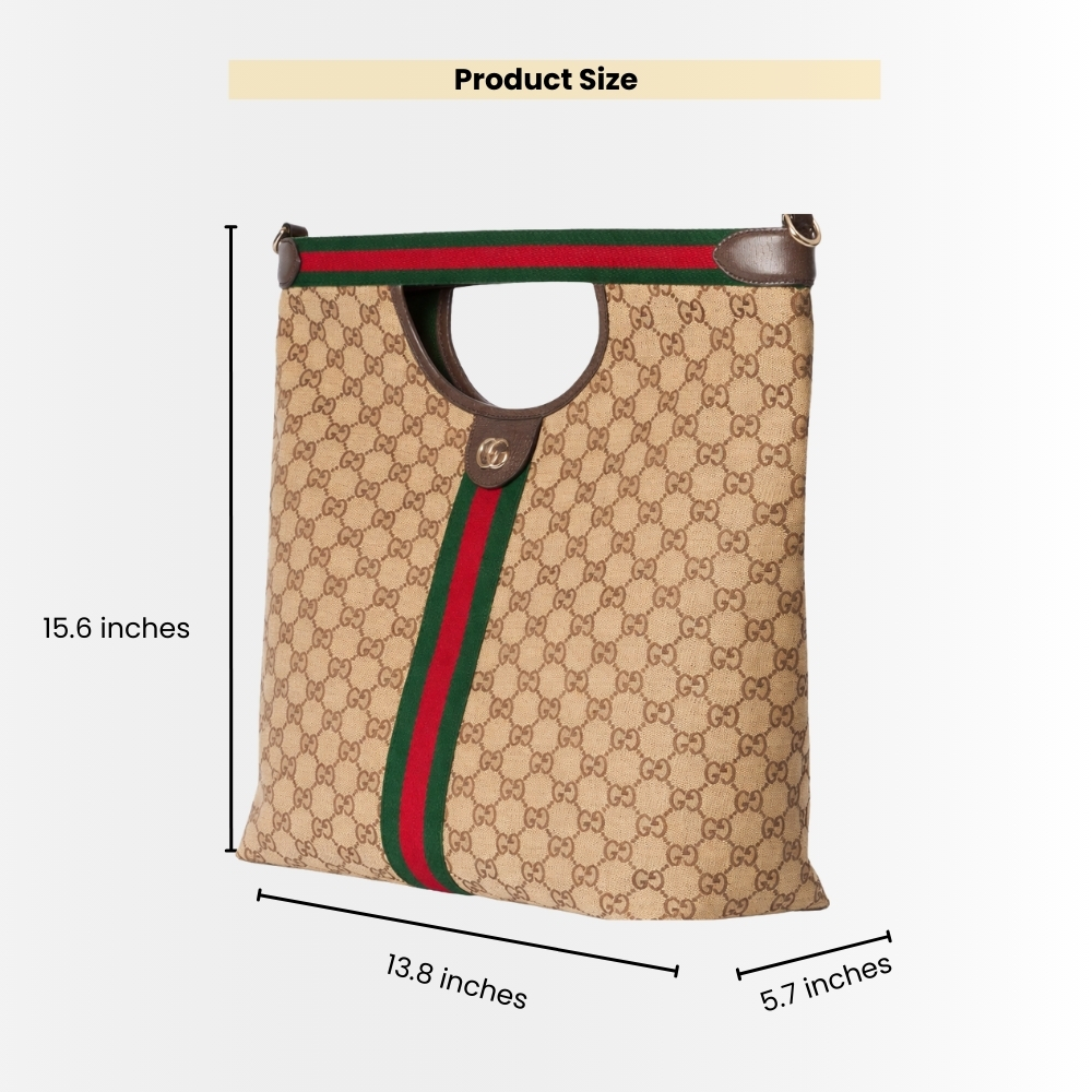 Gucci Giglio Large Tote Bag Beige And Brown GG Canvas 36Cm 865452 FAFZE 9871 - Image 3