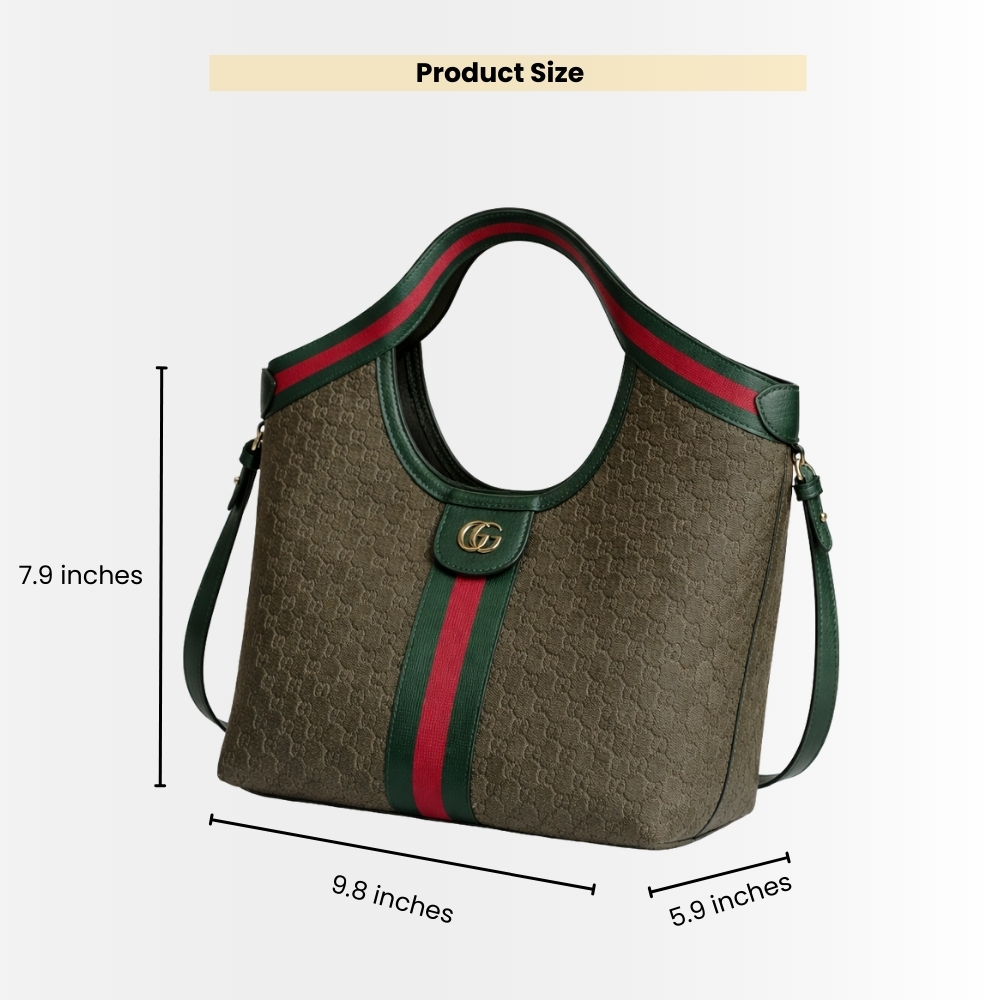 Gucci Giglio Small Tote Bag Dark Green 25Cm - Image 3