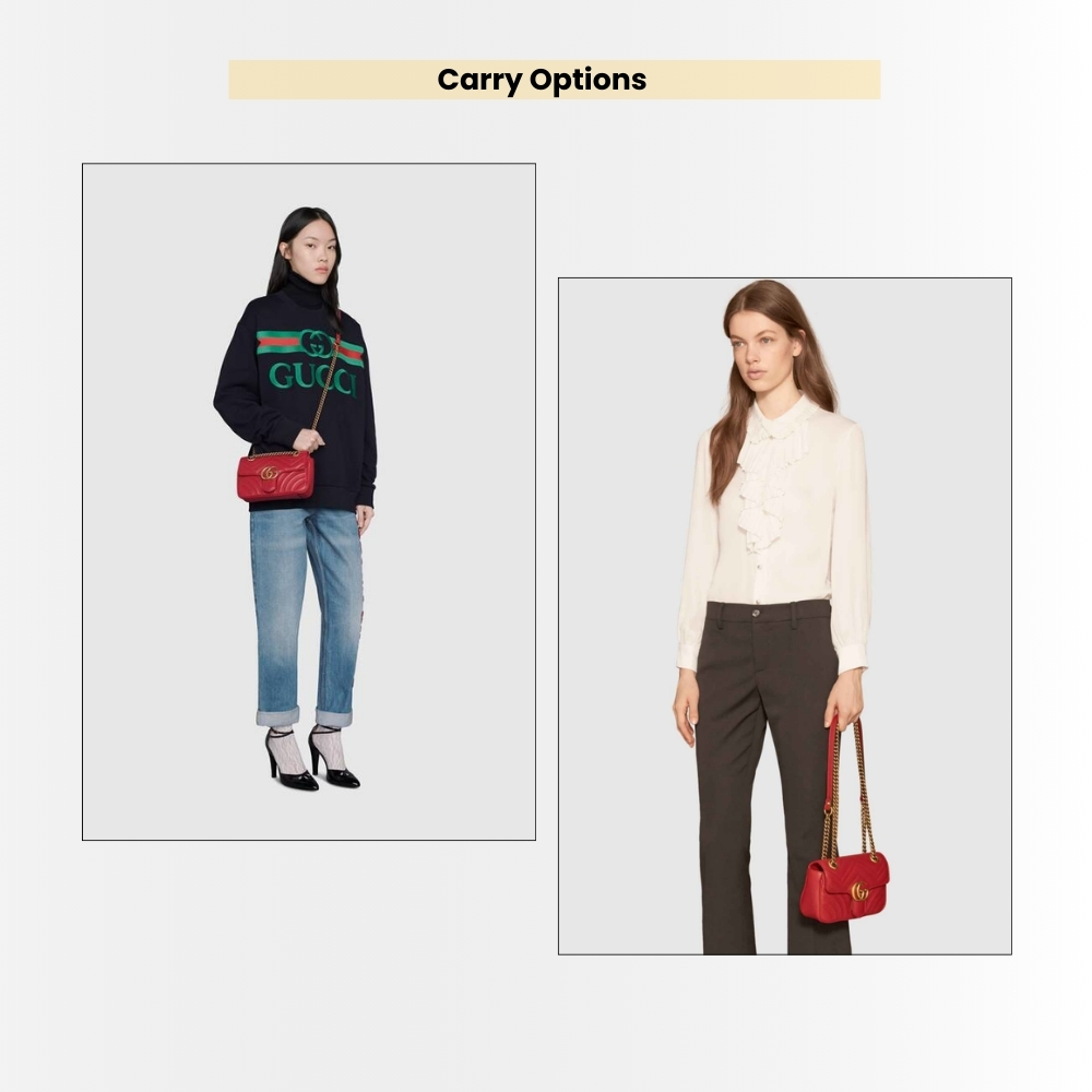 Gucci Marmont Small Matelasse Shoulder Bag Red 22Cm 446744 0OLFT 2535 - Image 11