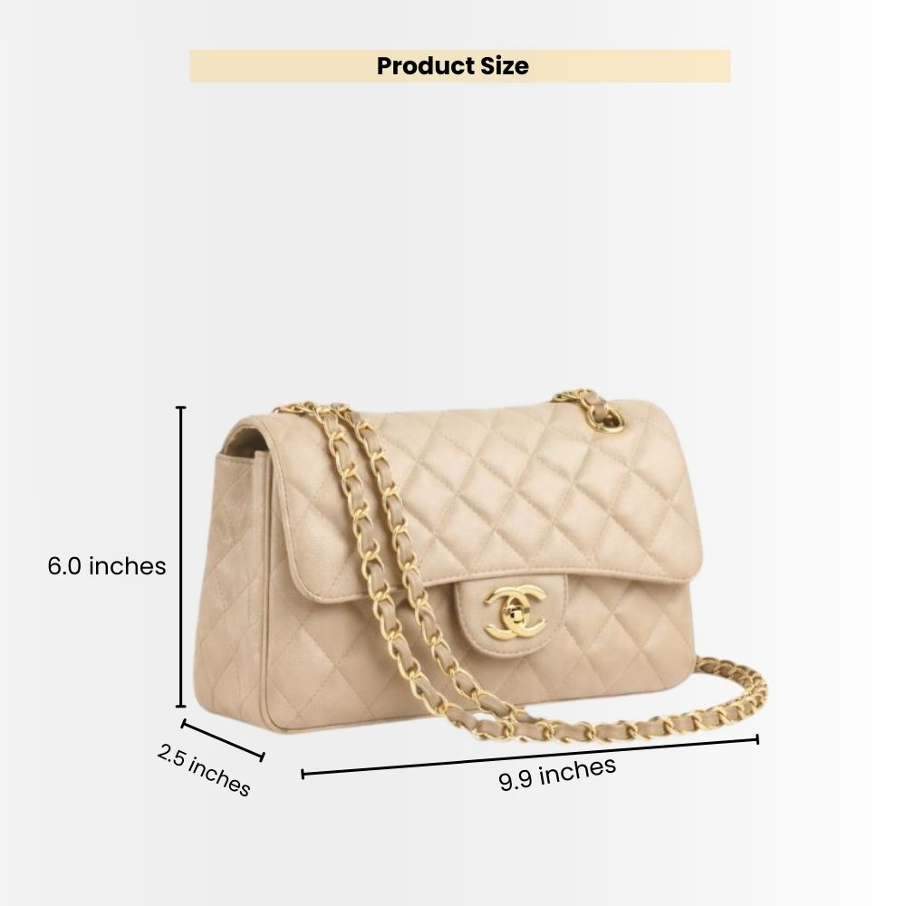 Chanel Classic Medium Double Flap Bag Beige 25Cm A01113 Y04059 NZG77 - Image 3