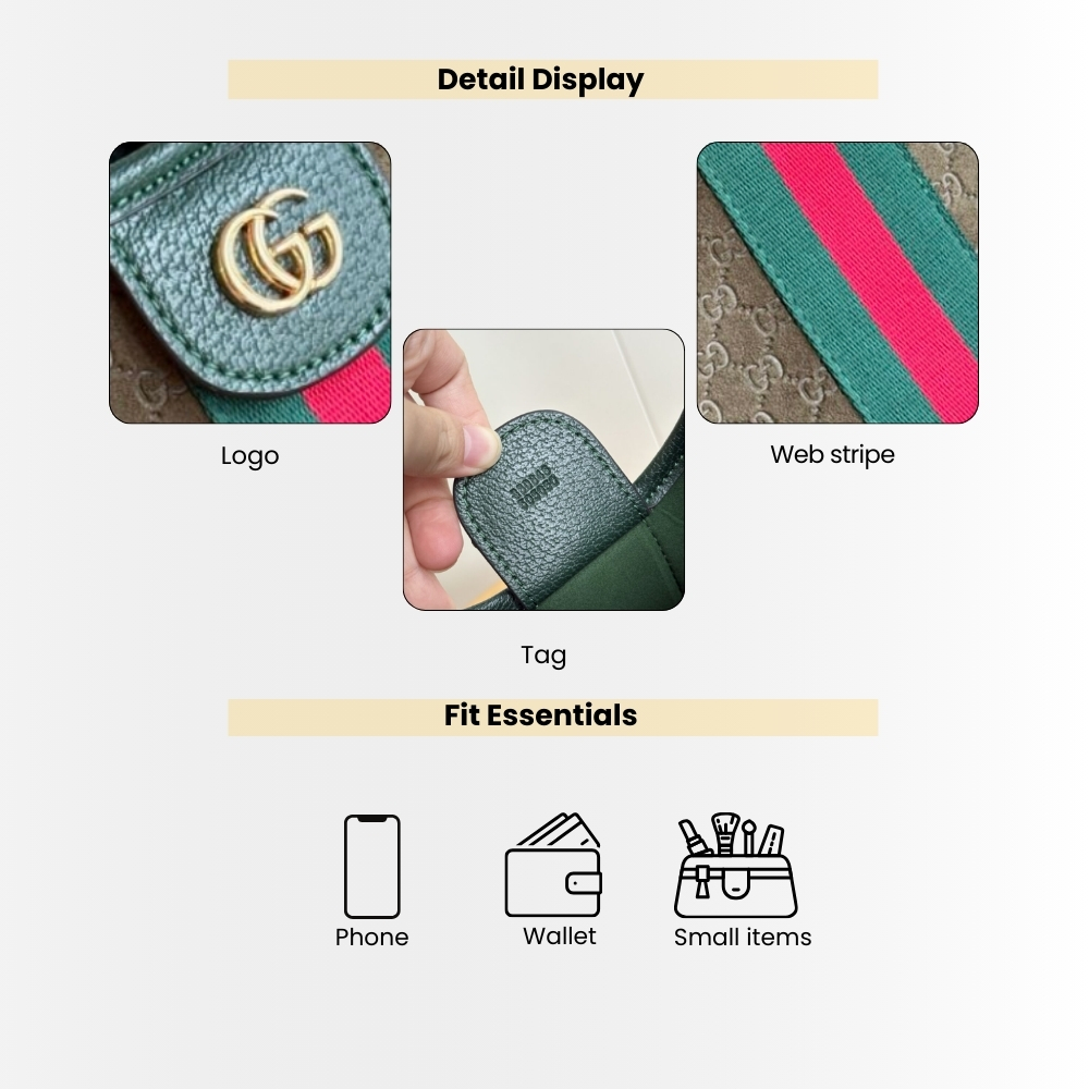 Gucci Giglio Small Tote Bag Dark Green 25Cm - Image 4