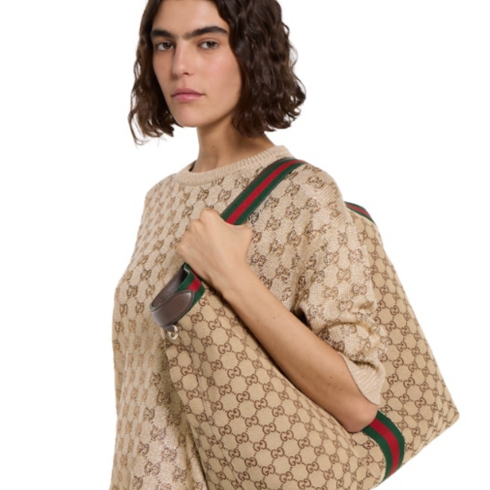 Gucci Giglio Large Tote Bag Beige And Dark Brown Gg Canvas 60Cm 853971 FAFFP 2547 - Image 2