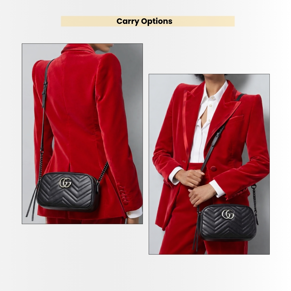 Gucci GG Marmont Small Shoulder Bag Black 24Cm 447632 UM8BN 1000 - Image 10