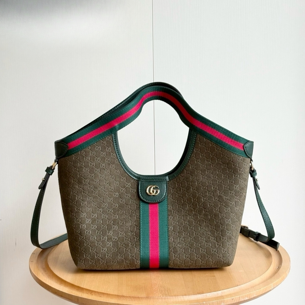 Gucci Giglio Small Tote Bag Dark Green 25Cm - Image 5
