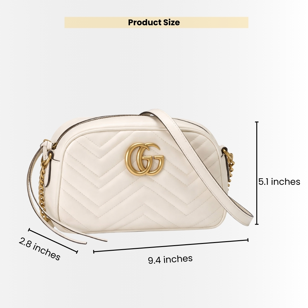 Gucci GG Marmont Small Camera Bag White 24Cm 447632 DTD1T 9022 - Image 3