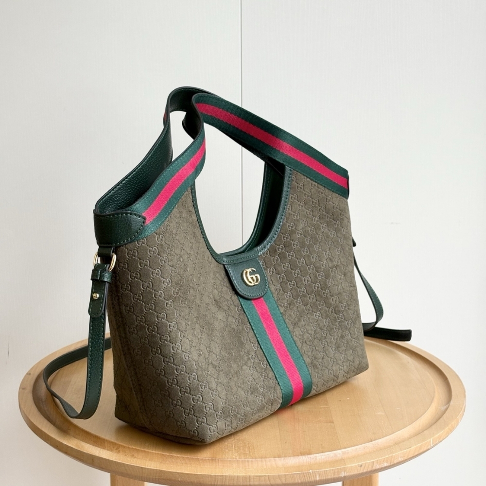 Gucci Giglio Small Tote Bag Dark Green 25Cm - Image 6