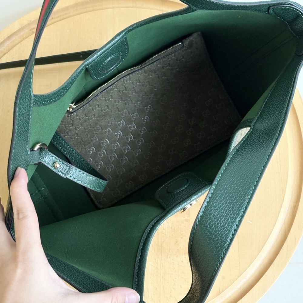 Gucci Giglio Small Tote Bag Dark Green 25Cm - Image 7