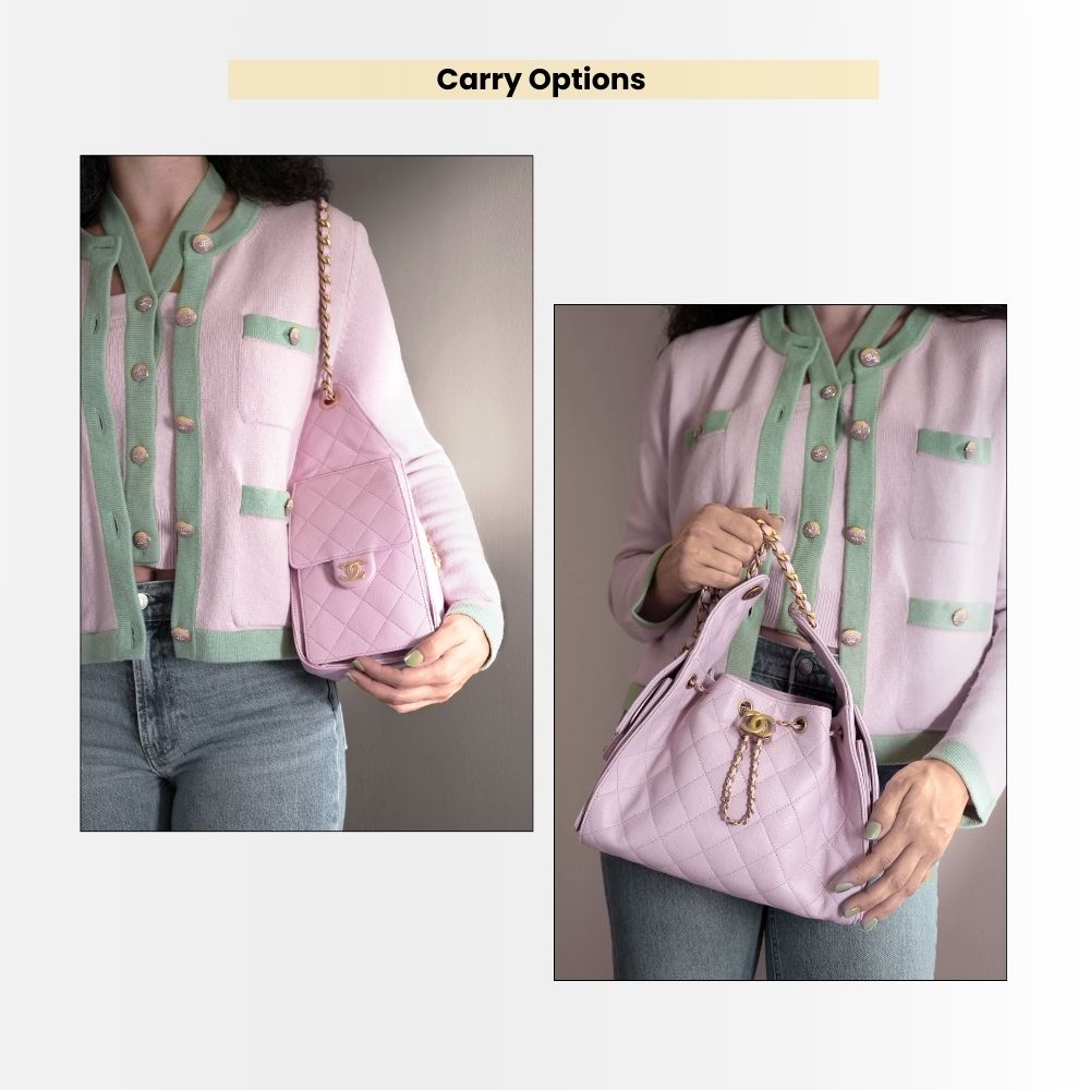 Chanel 25 Small Handbag Grained And Gold Tone Metal Pink 26Cm AS5293 B20304 NAGEO - Image 10