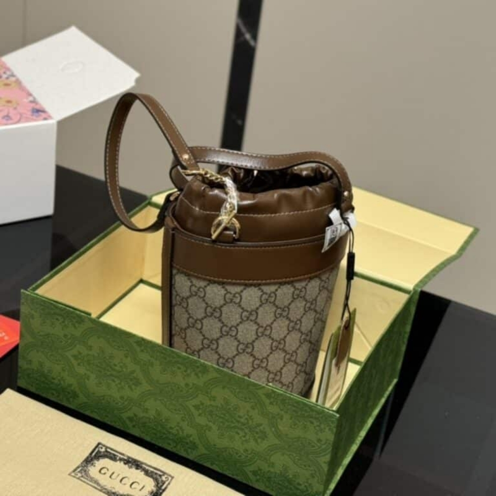 Gucci Horsebit 1955 Mini Bucket Bag Brown 18Cm - Image 6