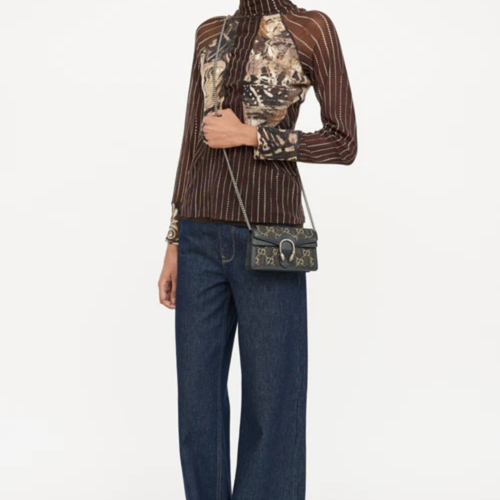 Gucci Dionysus Small GG Shoulder Bag Black 25Cm 499623 UN3BN 1274 - Image 2