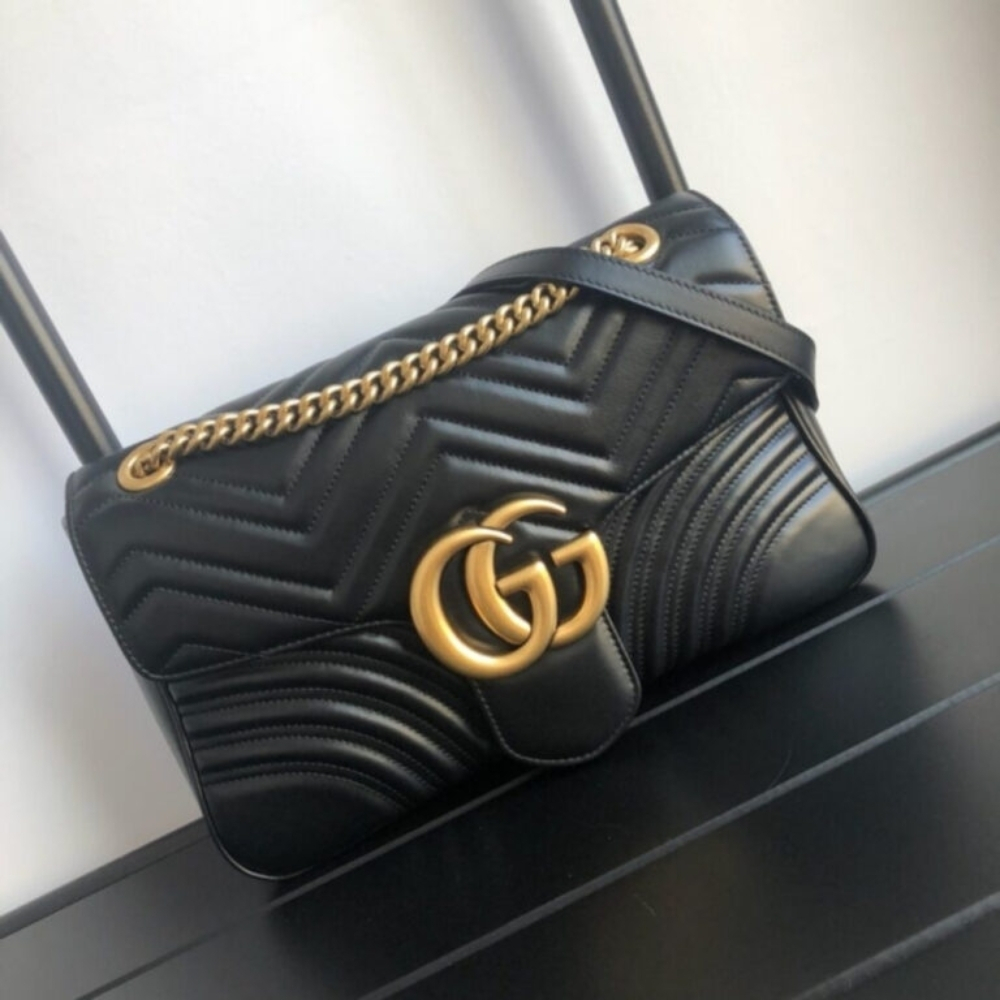Gucci Marmont Mini Matelassé Shoulder Bag Black 22Cm 446744 DIDIT 1000 - Image 5