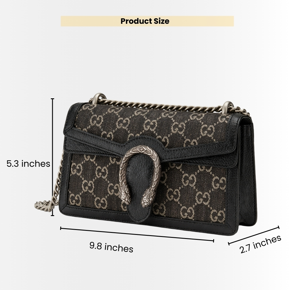 Gucci Dionysus Small GG Shoulder Bag Black 25Cm 499623 UN3BN 1274 - Image 3