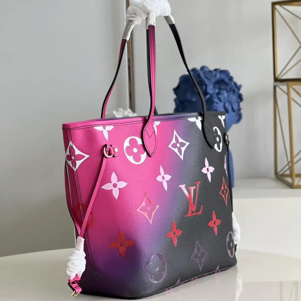Louis Vuitton Neverfull MM Midnight Fuchsia 31cm M20511 - Image 7