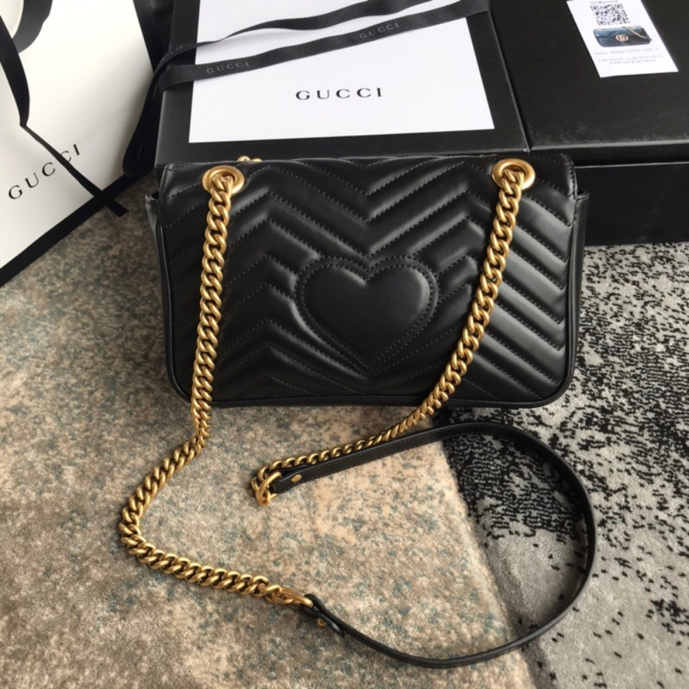 Gucci Marmont Mini Matelassé Shoulder Bag Black 22Cm 446744 DIDIT 1000 - Image 8