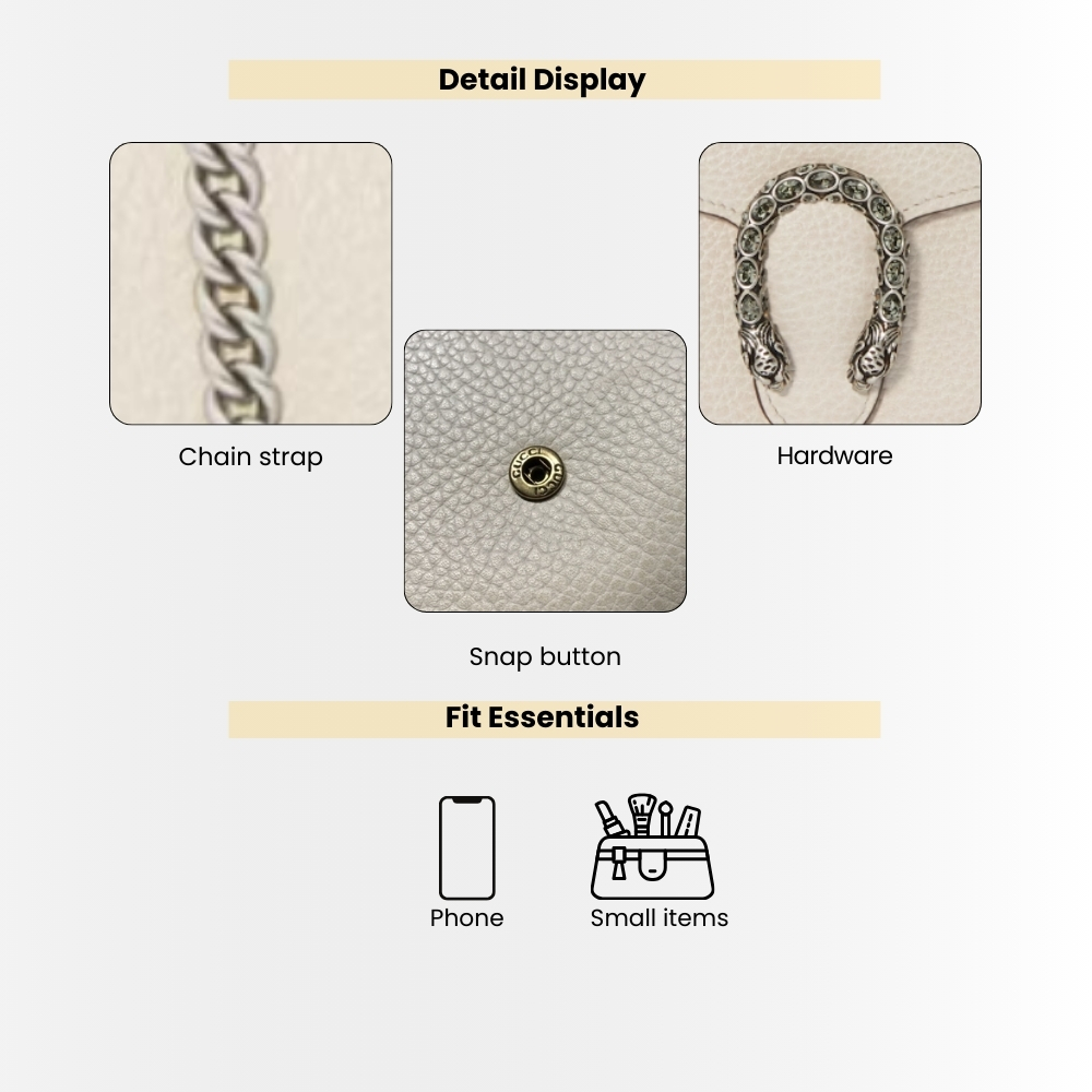 Gucci Dionysus Mini Chain Bag White 20Cm 401231 CAOGM 9174 - Image 4