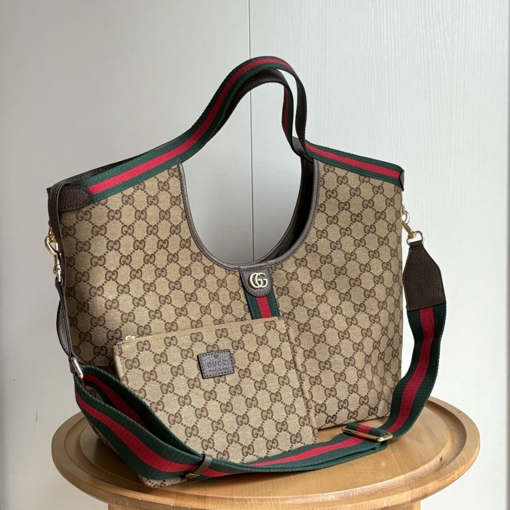Gucci Giglio Large Tote Bag Beige And Dark Brown Gg Canvas 60Cm 853971 FAFFP 2547 - Image 5