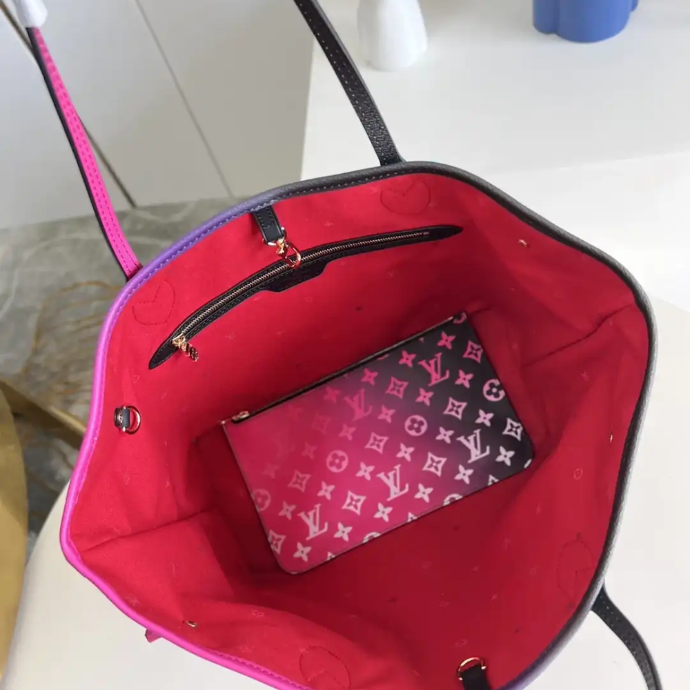 Louis Vuitton Neverfull MM Midnight Fuchsia 31cm M20511 - Image 9