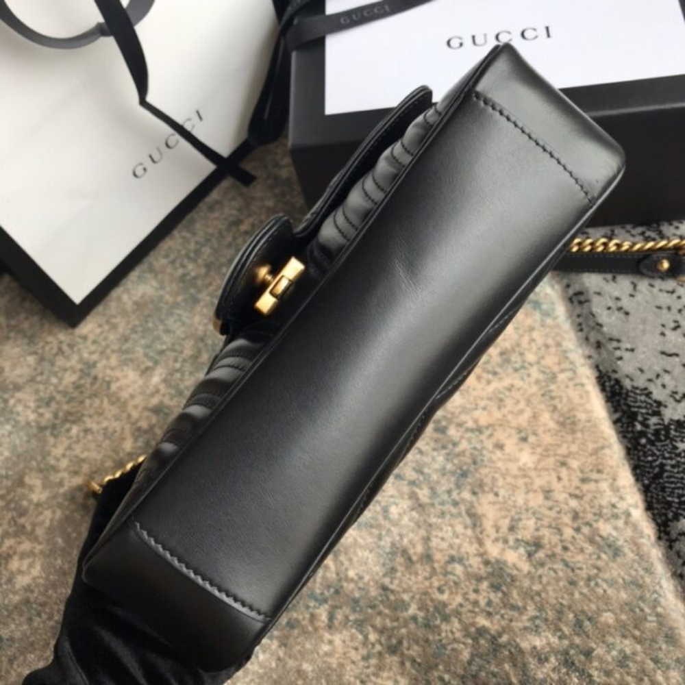 Gucci Marmont Mini Matelassé Shoulder Bag Black 22Cm 446744 DIDIT 1000 - Image 7