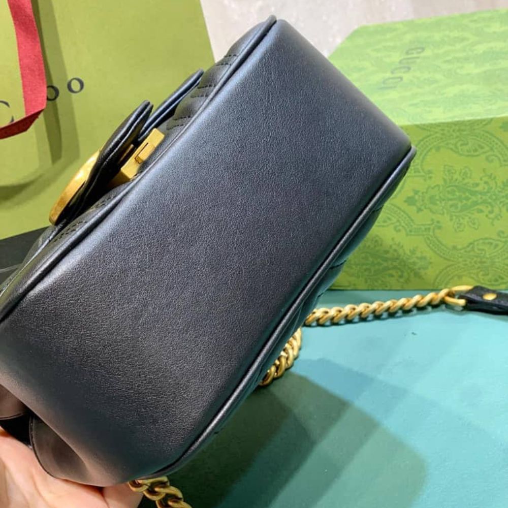 Gucci GG Marmont Mini Shoulder Bag Black 18Cm 739682 AABZC 6832 - Image 9