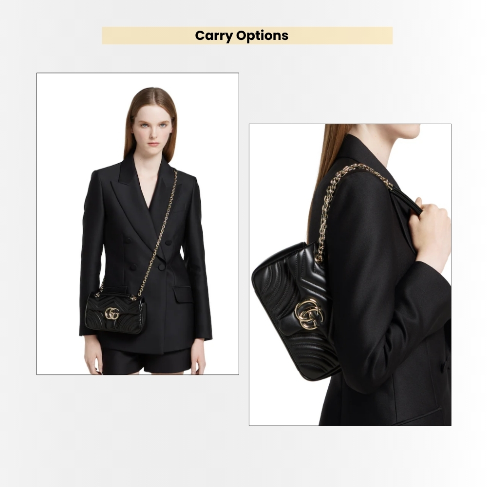 Gucci Marmont Mini Matelassé Shoulder Bag Black 22Cm 446744 DIDIT 1000 - Image 9