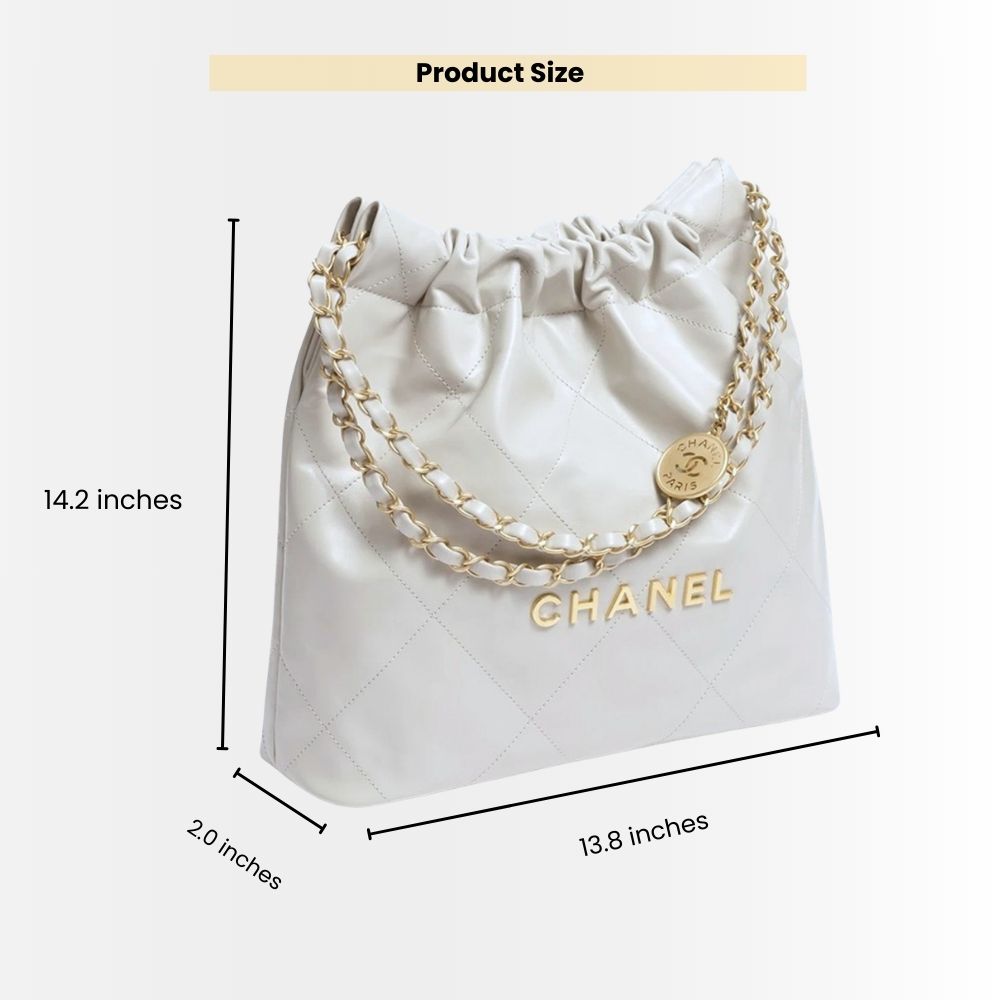 Chanel 22 Small Handbag White 36Cm AS3260 B09859 10601 - Image 3