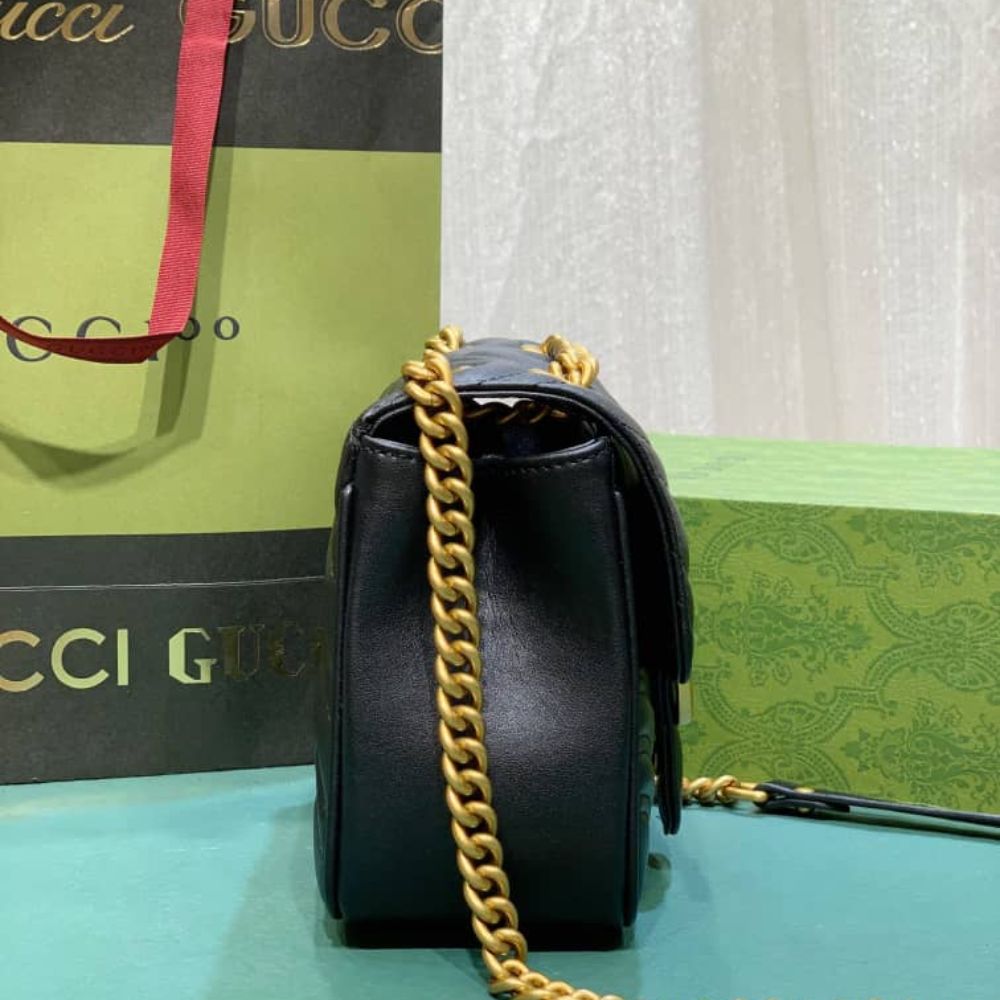 Gucci GG Marmont Mini Shoulder Bag Black 18Cm 739682 AABZC 6832 - Image 7
